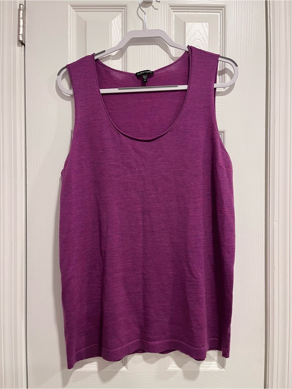 Eileen Fisher Purple Magenta Merino Wool Tank Top Size XL
